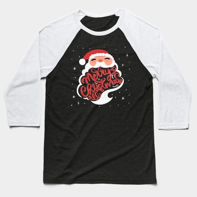 Merry Christmas All Baseball T-Shirt by Mako Design 